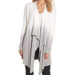 BAREFOOT DREAMS Gray Ombre Bamboo Chic Lite Waterfall Cardigan Sweater Size S/M